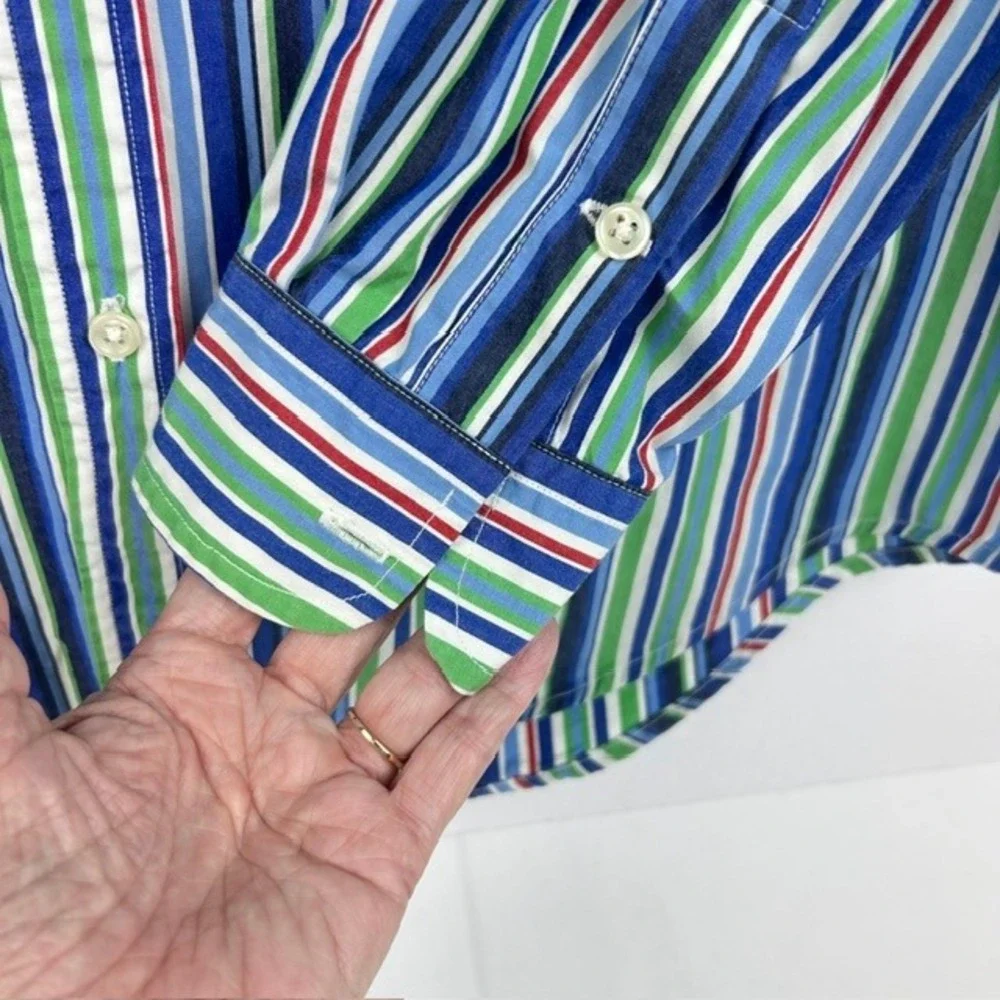 Ralph Lauren Button Down Shirt Multi-Color Striped Cotton Kids XL(20)